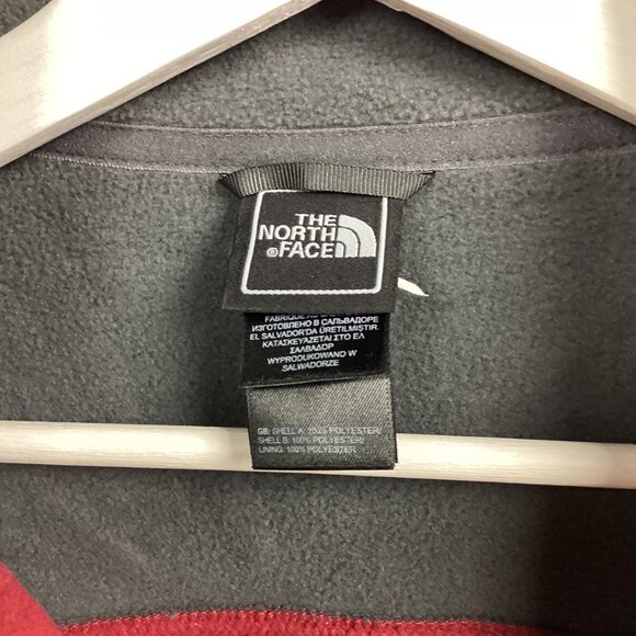 The North Face Fleece Zip Up Red Gray M - Picture 3 of 8